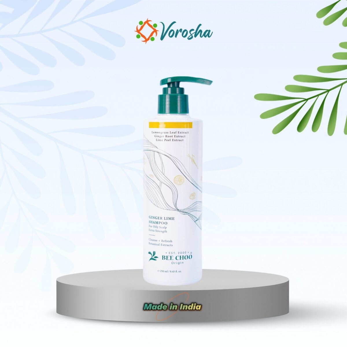 Ginger Lime Shampoo (250 ml) | Bee Choo Origin - India