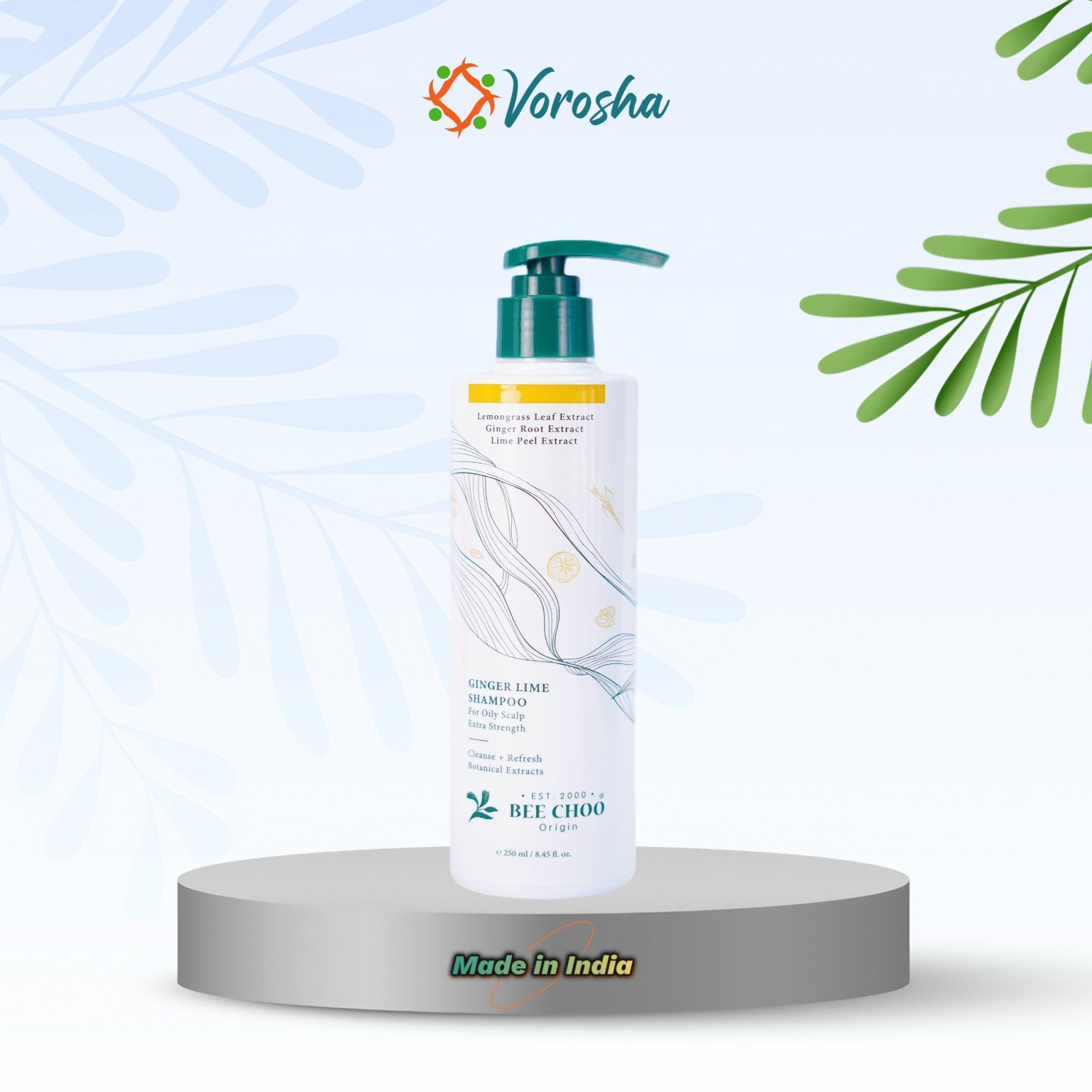 Ginger Lime Shampoo (250 ml) | Bee Choo Origin – India